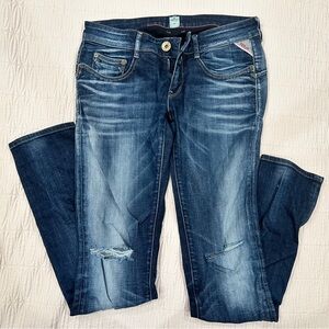 Replay Women's Distressed Dark Blue Skinny Ripped Jeans
